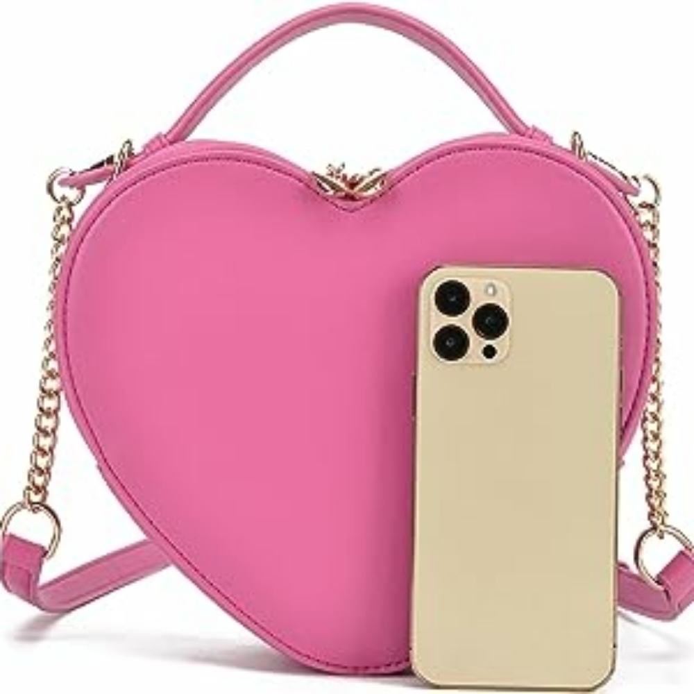 NWT Hot Pink Heart Purse Faux Leather Halloween Costume: Barbie Bag - Picture 6 of 9